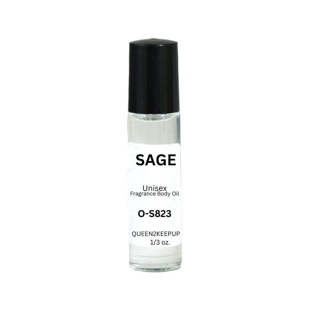 Sage (Unisex) Body Oil 10 ml Fragrance All Natural 1/3 oz Roll-On Scent